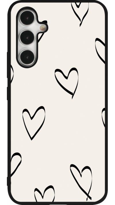 Coque Samsung Galaxy A54 5G - Silicone rigide noir Valentine 2023 minimalist hearts