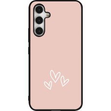 Samsung Galaxy A54 Case Hülle - Silikon schwarz Valentine 2023 three minimalist hearts