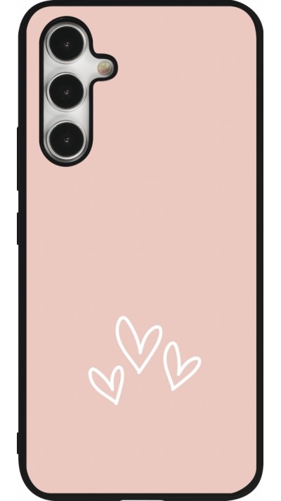 Coque Samsung Galaxy A54 5G - Silicone rigide noir Valentine 2023 three minimalist hearts