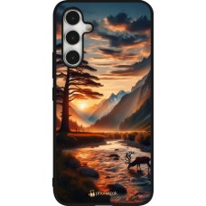 Coque Samsung Galaxy A54 5G - Silicone rigide noir Valley Sunset Deer Tree