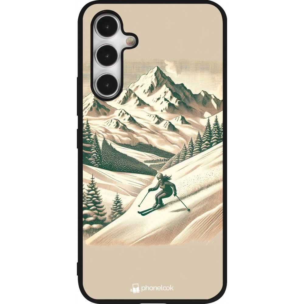 Samsung Galaxy A54 Case Hülle - Silikon schwarz Vintage Skiberg