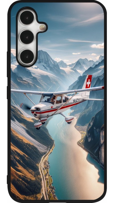 Samsung Galaxy A54 Case Hülle - Silikon schwarz Schweizer Alpenflug
