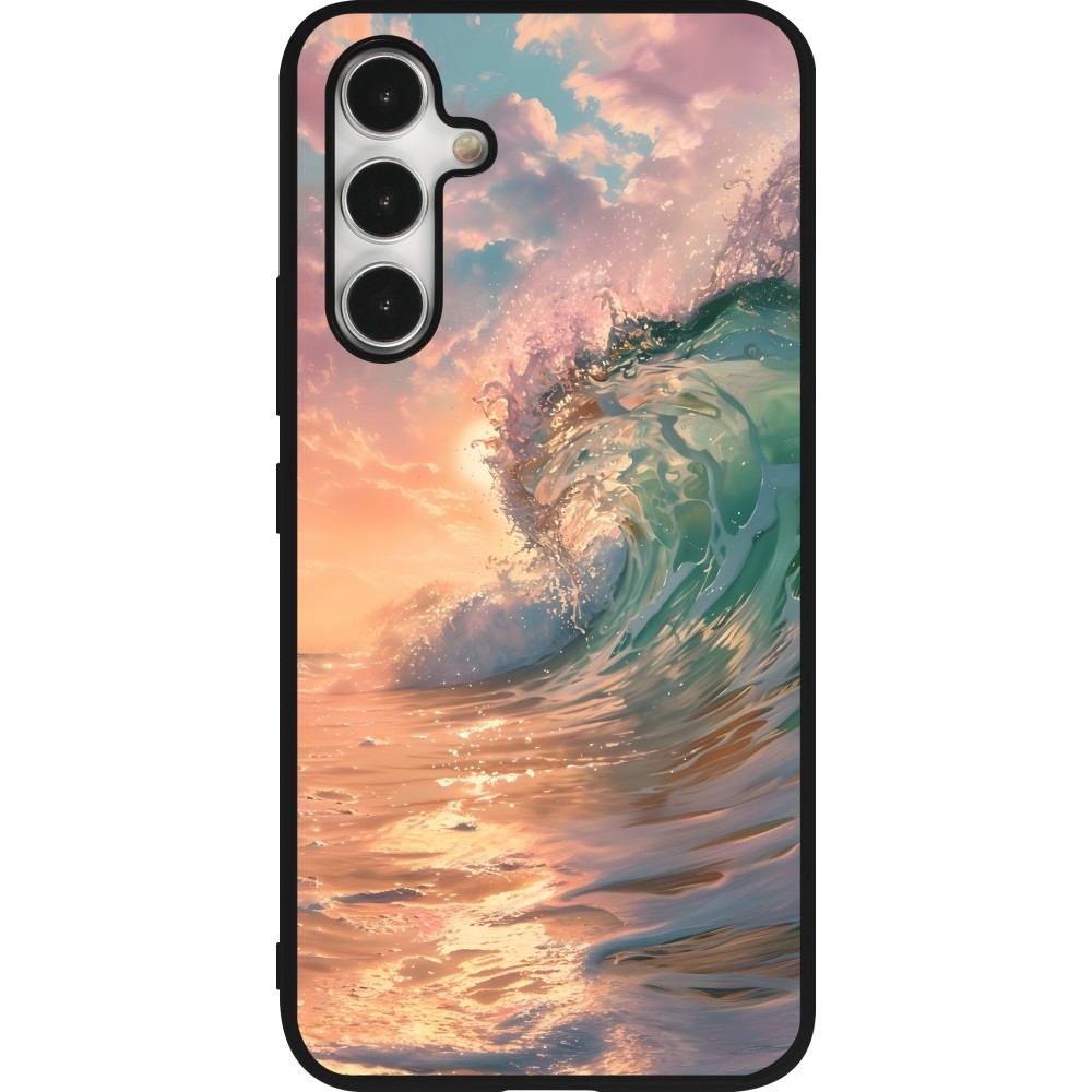Samsung Galaxy A54 Case Hülle - Silikon schwarz Wave Sunset