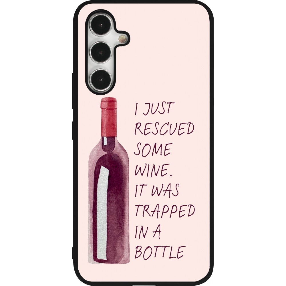 Coque Samsung Galaxy A54 5G - Silicone rigide noir I just rescued some wine