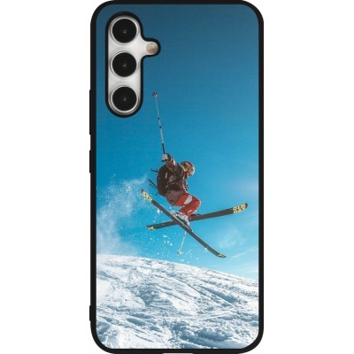 Samsung Galaxy A54 Case Hülle - Silikon schwarz Winter 22 Ski Jump