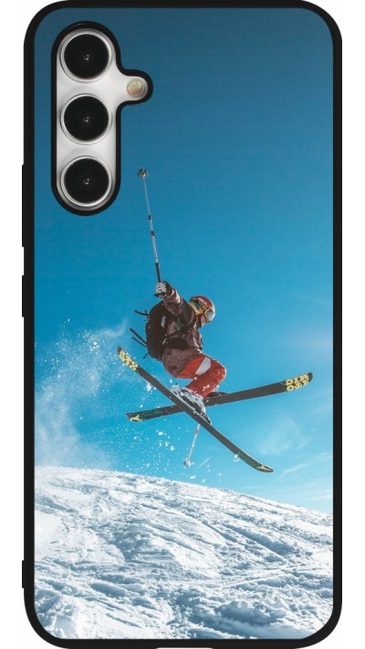 Coque Samsung Galaxy A54 5G - Silicone rigide noir Winter 22 Ski Jump