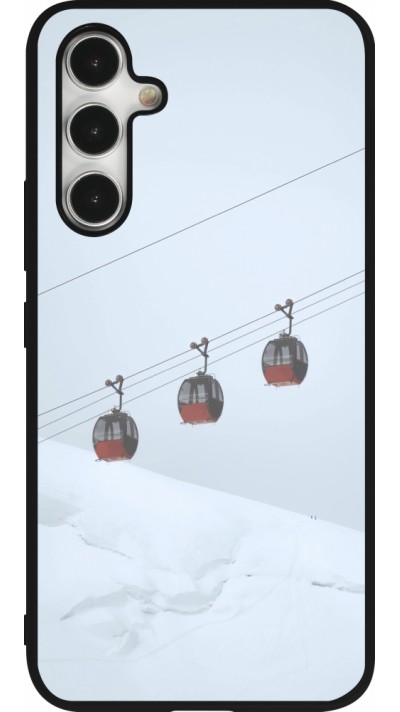 Coque Samsung Galaxy A54 5G - Silicone rigide noir Winter 22 ski lift