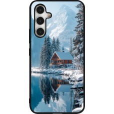 Coque Samsung Galaxy A54 5G - Silicone rigide noir Winter 25 Winter house forest day