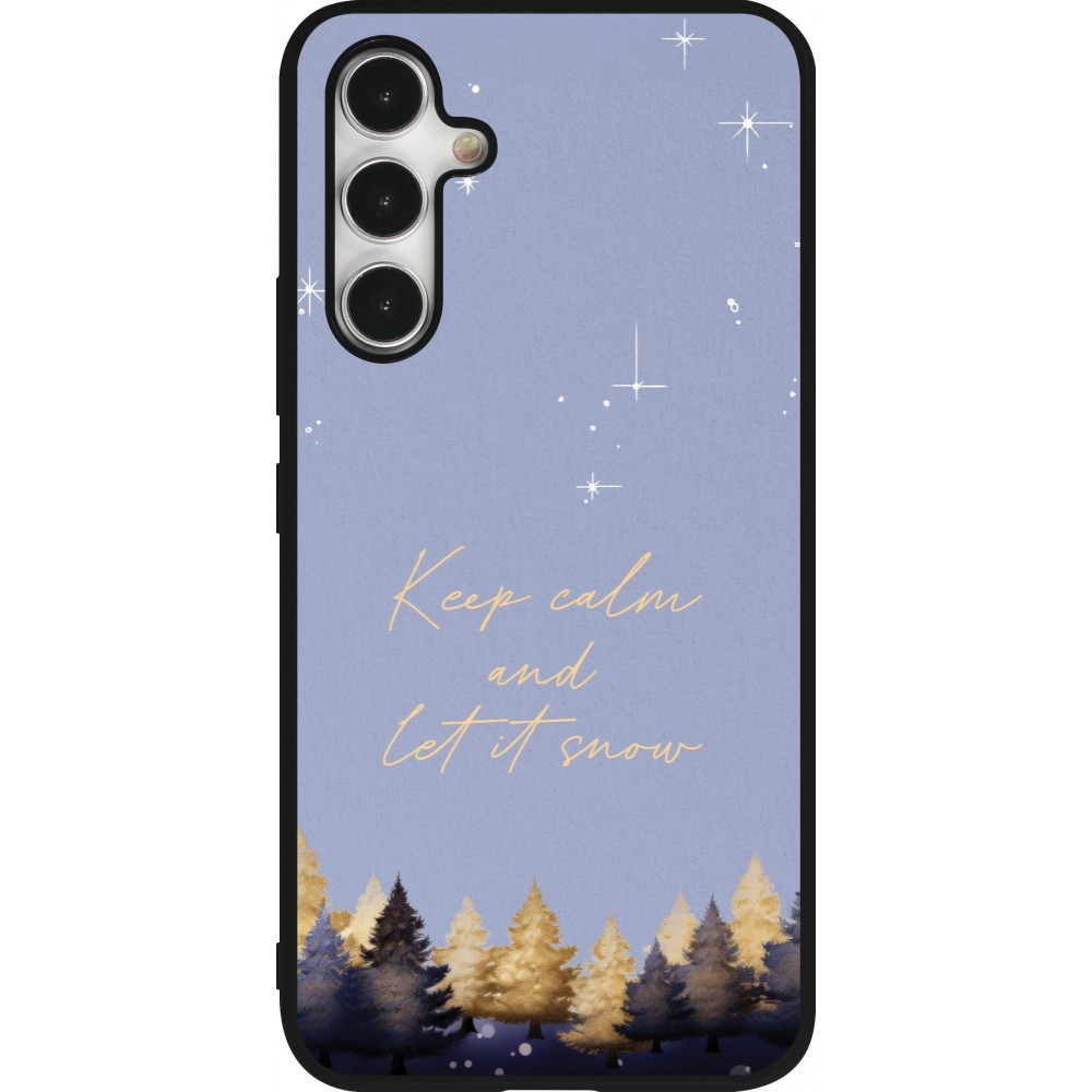 Coque Samsung Galaxy A54 5G - Silicone rigide noir Winter 25 Winter illustration of trees