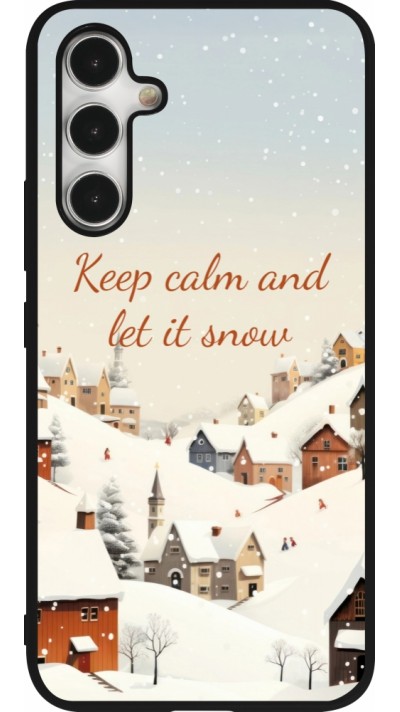 Coque Samsung Galaxy A54 5G - Silicone rigide noir Winter 25 Winter Keep calm and let it snow