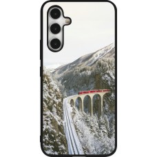 Coque Samsung Galaxy A54 5G - Silicone rigide noir Winter 25 Winter polar express