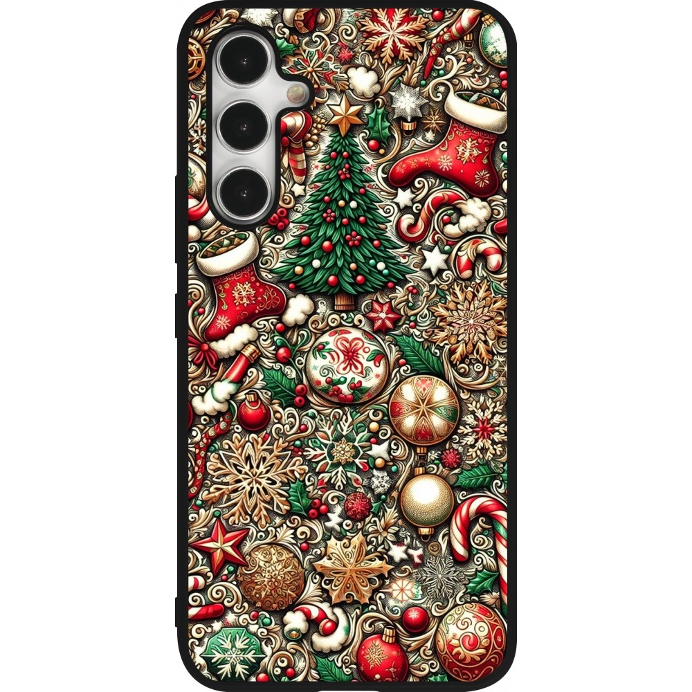 Samsung Galaxy A54 Case Hülle - Silikon schwarz Weihnachten 2023 Mikromuster