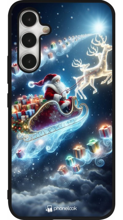 Samsung Galaxy A54 Case Hülle - Silikon schwarz Weihnachten 2023 Verzauberter Weihnachtsmann