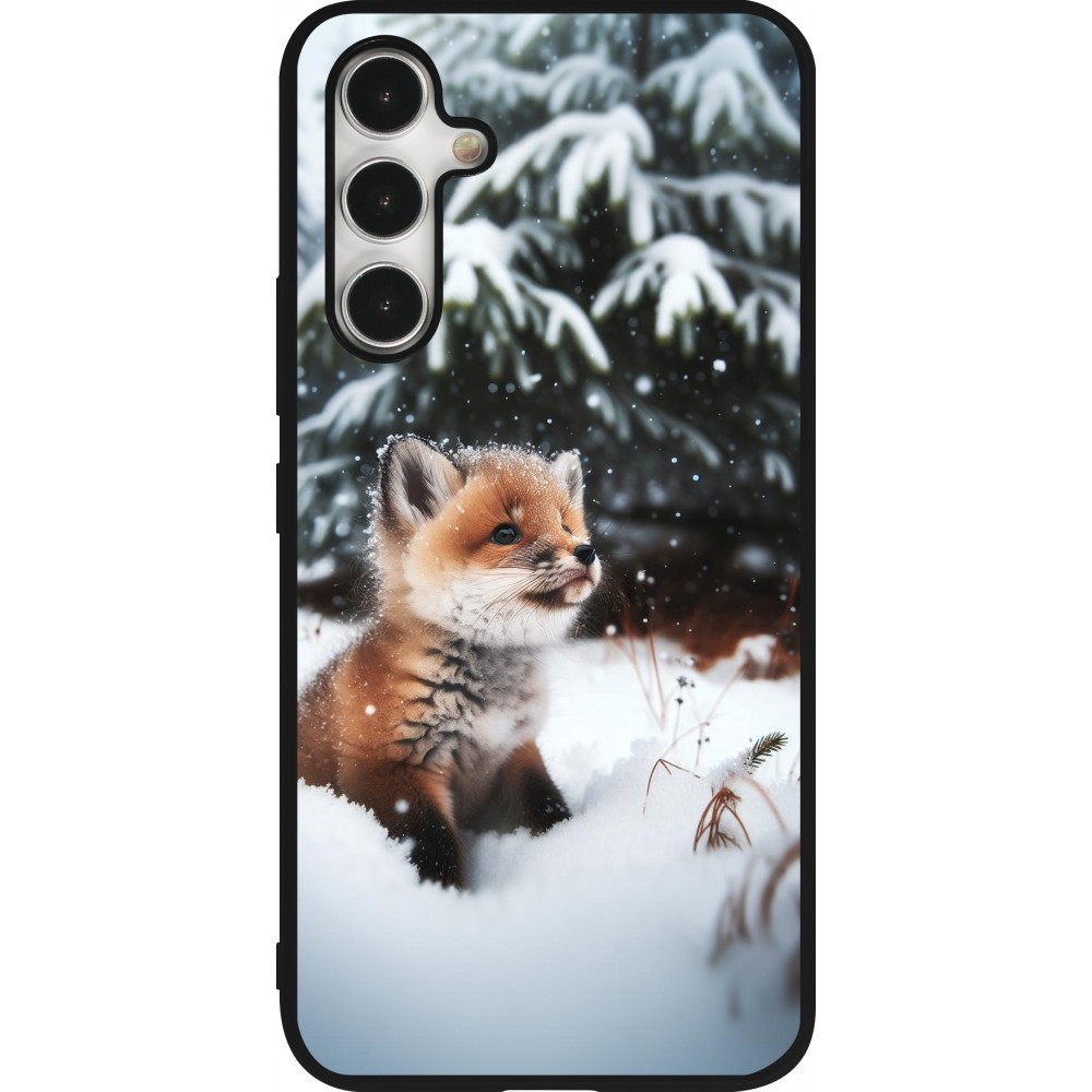 Samsung Galaxy A54 Case Hülle - Silikon schwarz Weihnachten 2023 Fuechslein Tanne