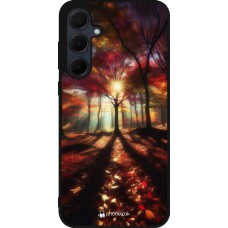 Samsung Galaxy A55 5G Case Hülle - Silikon schwarz Herbstlicher goldener Glanz