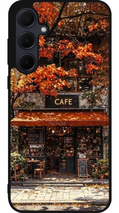 Coque Samsung Galaxy A55 5G - Silicone rigide noir Autumn 25 Coffee shop