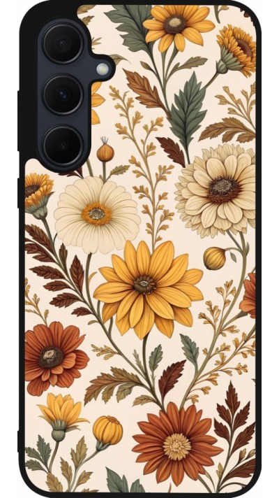 Coque Samsung Galaxy A55 5G - Silicone rigide noir Autumn 25 Flower pattern
