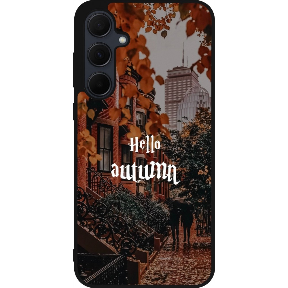 Samsung Galaxy A55 5G Case Hülle - Silikon schwarz Autumn 25 Hello autumn