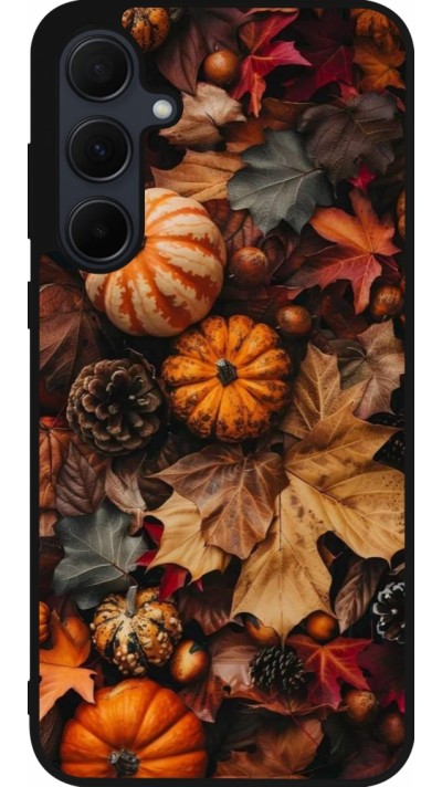 Coque Samsung Galaxy A55 5G - Silicone rigide noir Autumn 25 Pumpkin