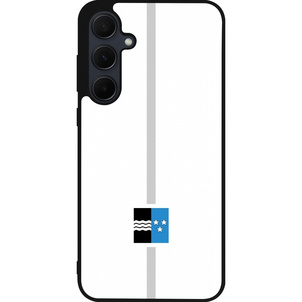 Samsung Galaxy A55 5G Case Hülle - Silikon schwarz Kanton AG weiss