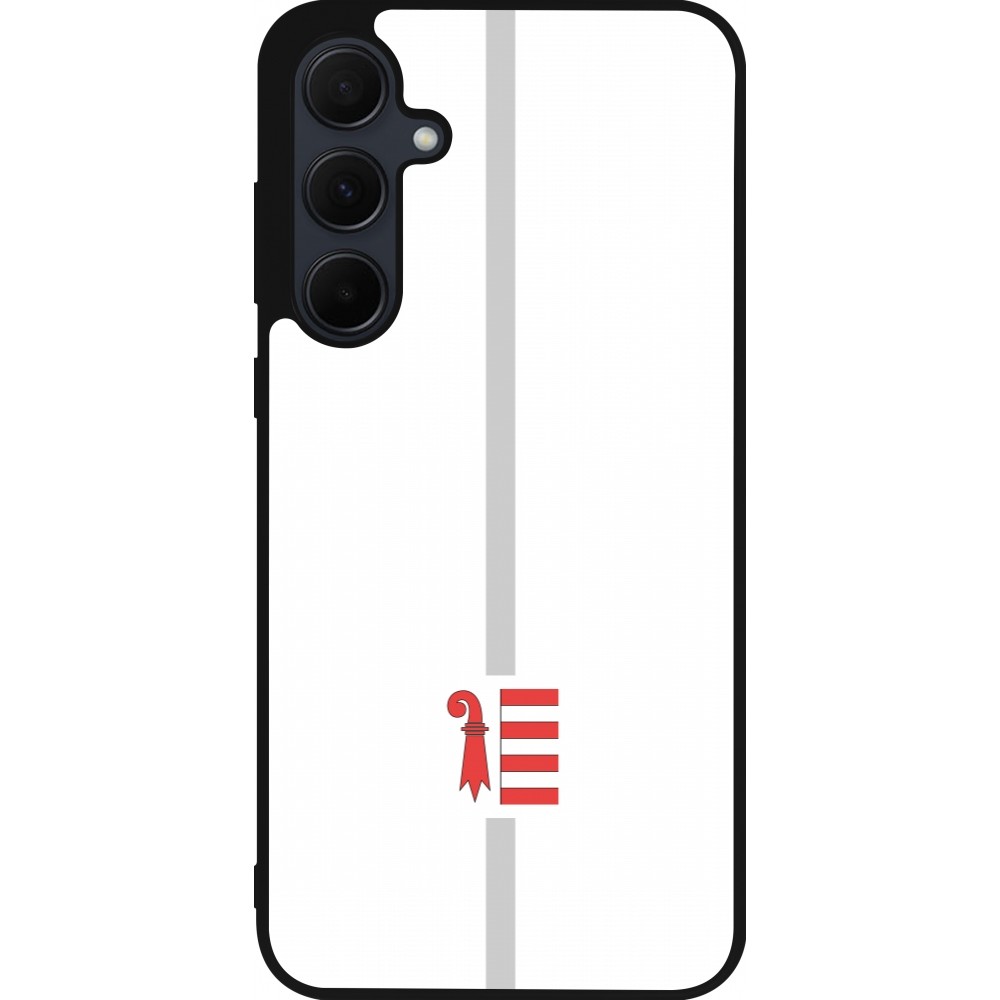 Samsung Galaxy A55 5G Case Hülle - Silikon schwarz Kanton JU weiss