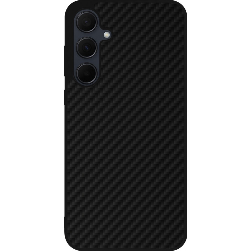 Coque Samsung Galaxy A55 5G - Silicone rigide noir Carbon Basic