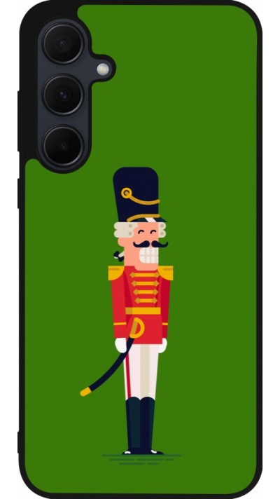 Coque Samsung Galaxy A55 5G - Silicone rigide noir Christmas 25 Nutcracker Green