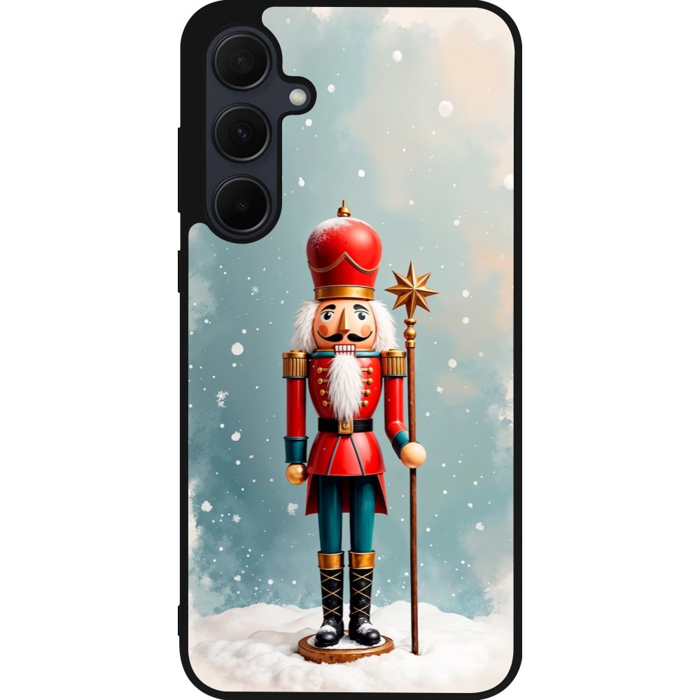 Coque Samsung Galaxy A55 5G - Silicone rigide noir Christmas 25 Nutcracker Snow