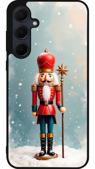 Coque Samsung Galaxy A55 5G - Silicone rigide noir Christmas 25 Nutcracker Snow