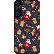 Coque Samsung Galaxy A55 5G - Silicone rigide noir Christmas 25 Pattern Gingerbread House
