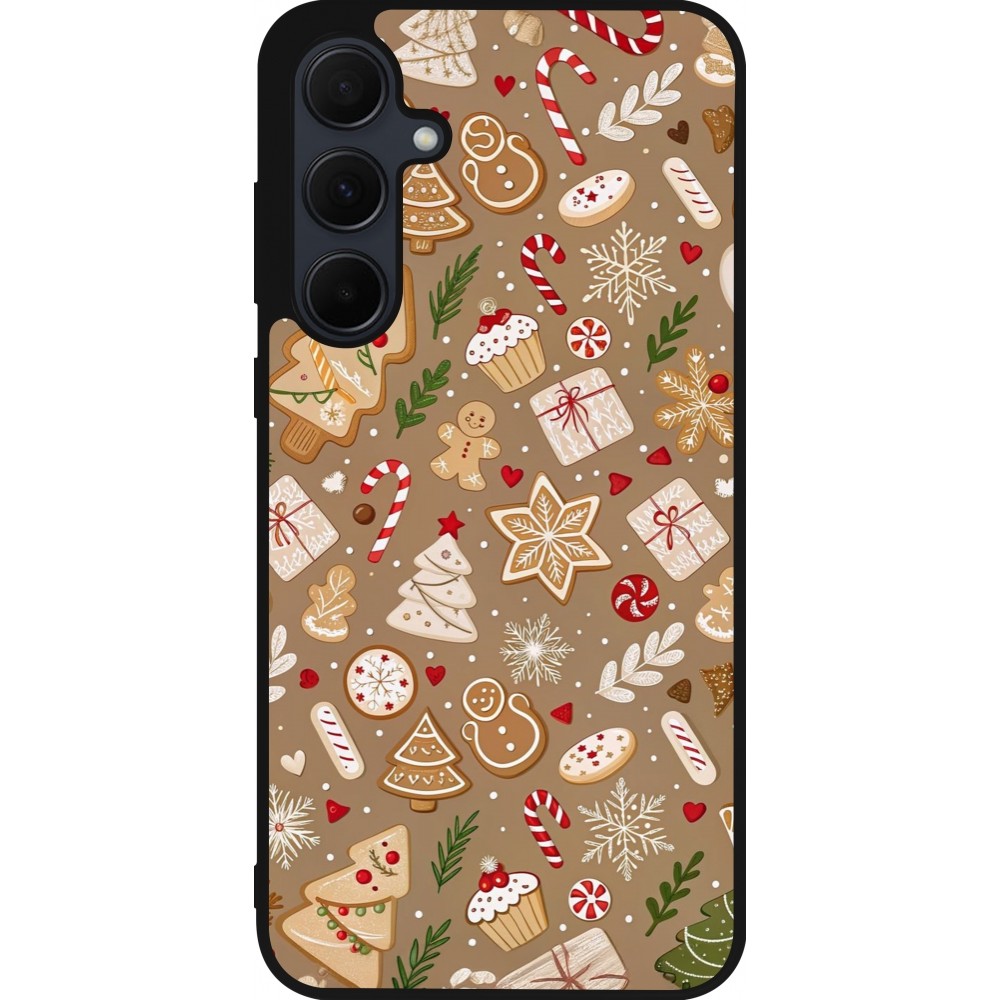 Coque Samsung Galaxy A55 5G - Silicone rigide noir Christmas 25 Pattern Ginger Cookie