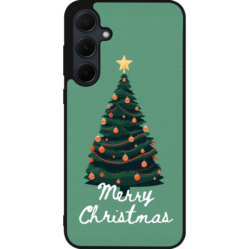 Coque Samsung Galaxy A55 5G - Silicone rigide noir Christmas 25 Xmas Tree