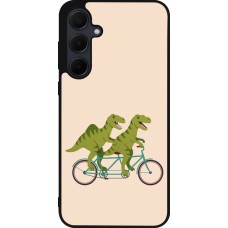 Coque Samsung Galaxy A55 5G - Silicone rigide noir Dinosaurs on bikes 2026