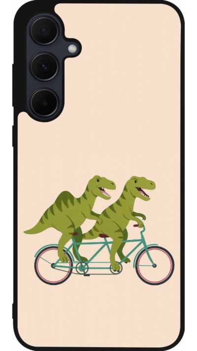 Coque Samsung Galaxy A55 5G - Silicone rigide noir Dinosaurs on bikes 2026