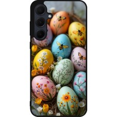 Coque Samsung Galaxy A55 5G - Silicone rigide noir Easter 2026 Eggs with bees