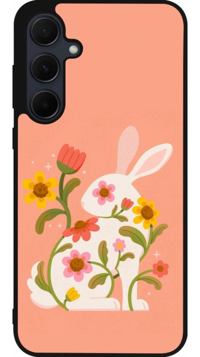 Coque Samsung Galaxy A55 5G - Silicone rigide noir Easter 2026 Rabbit collage