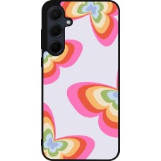 Samsung Galaxy A55 5G Case Hülle - Silikon schwarz Easter 2024 rainbow butterflies