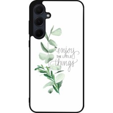 Coque Samsung Galaxy A55 5G - Silicone rigide noir Enjoy the little things