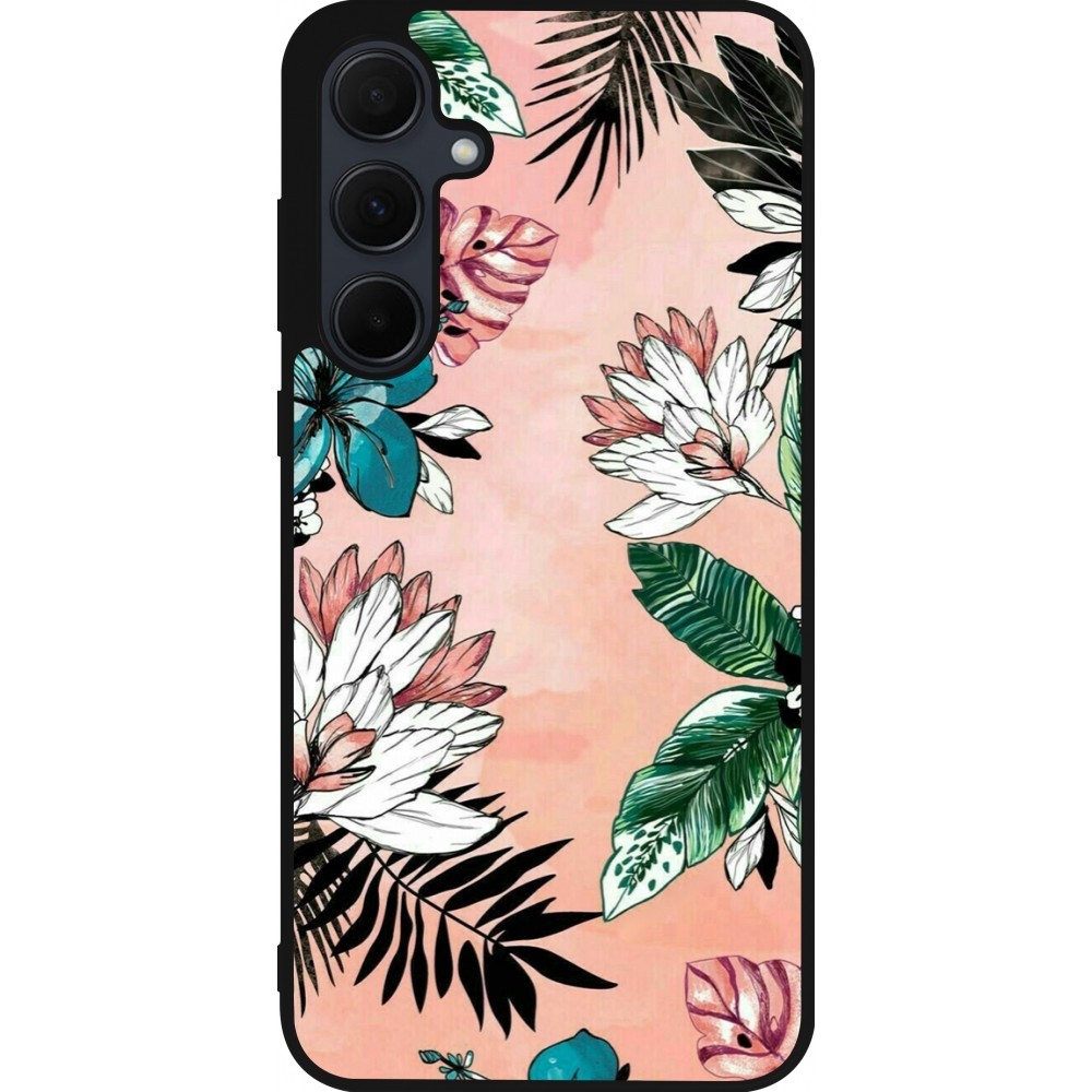 Coque Samsung Galaxy A55 5G - Silicone rigide noir Flowers Artprint