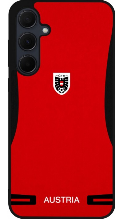 Coque Samsung Galaxy A55 5G - Silicone rigide noir Maillot de football Autriche 2026 personnalisable