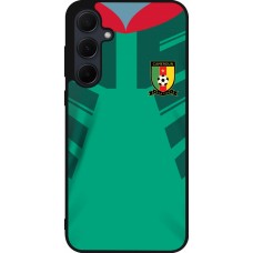 Coque Samsung Galaxy A55 5G - Silicone rigide noir Maillot de football Cameroun 2022 personnalisable