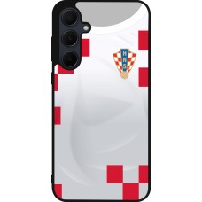Samsung Galaxy A55 5G Case Hülle - Silikon schwarz Kroatien 2022 personalisierbares Fussballtrikot