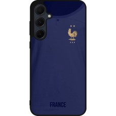 Coque Samsung Galaxy A55 5G - Silicone rigide noir Maillot de football France 2022 personnalisable