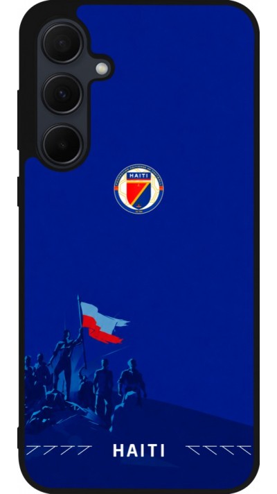 Coque Samsung Galaxy A55 5G - Silicone rigide noir Maillot de football Haiti 2026 personnalisable
