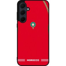 Coque Samsung Galaxy A55 5G - Silicone rigide noir Maillot de football Maroc 2026 personnalisable