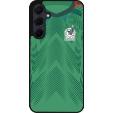 Coque Samsung Galaxy A55 5G - Silicone rigide noir Maillot de football Mexique 2022 personnalisable