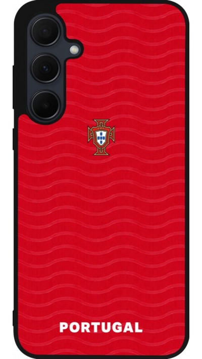 Coque Samsung Galaxy A55 5G - Silicone rigide noir Maillot de football Portugal 2026 personnalisable