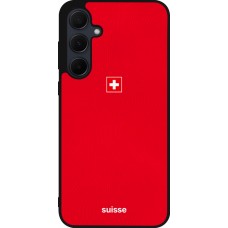 Coque Samsung Galaxy A55 5G - Silicone rigide noir Maillot de football Suisse 2026 personnalisable