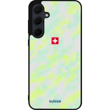 Coque Samsung Galaxy A55 5G - Silicone rigide noir Maillot de football Suisse Away 2026 personnalisable
