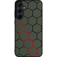 Samsung Galaxy A55 5G Case Hülle - Silikon schwarz Geometric Line red